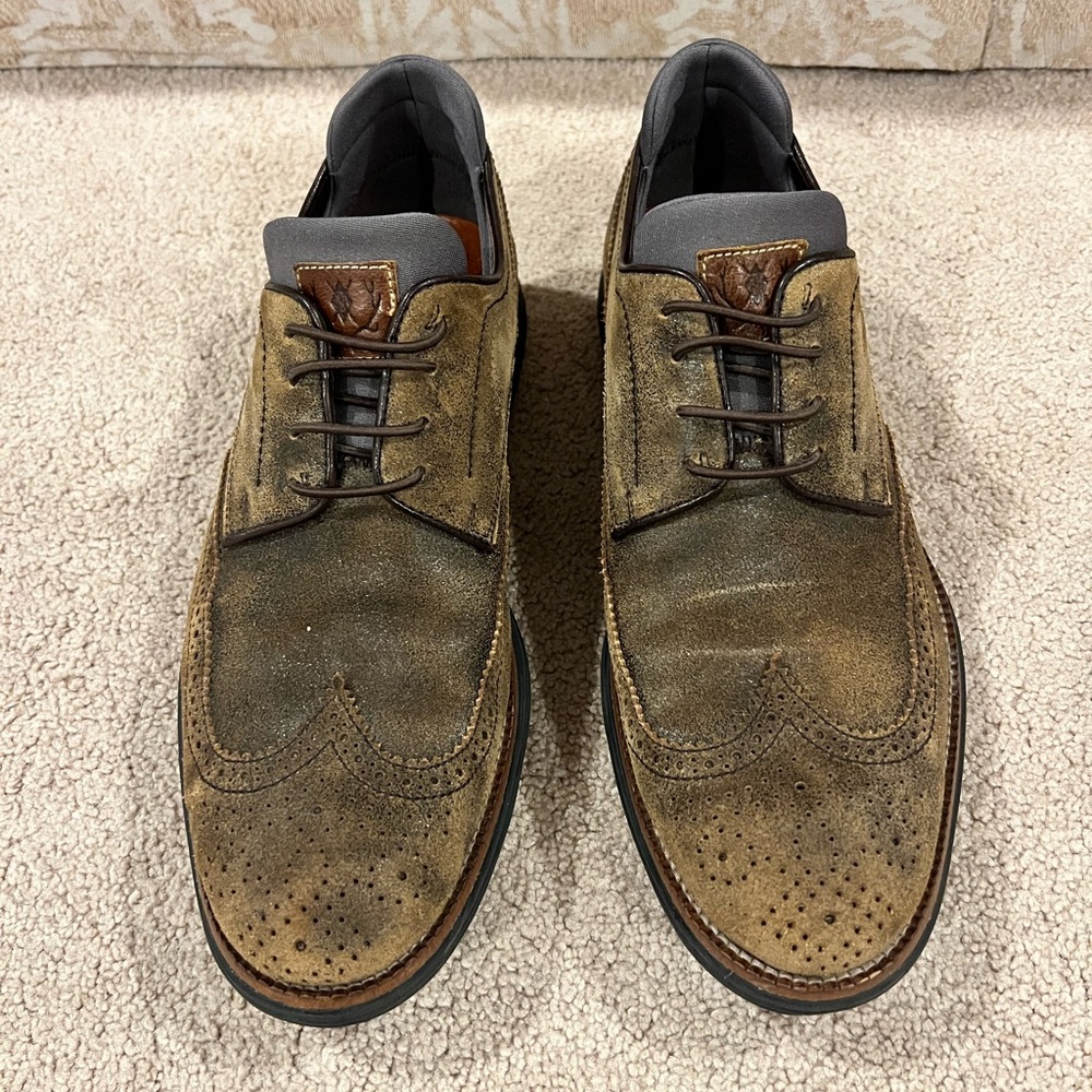 Martin Dingman Tan Suede Oxfords